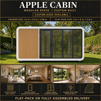 Cabane en forme de pomme sans fondation requise, sur pieds à vis, installation rapide, maison mobile pour camping, boutique, villa, appartement, design moderne