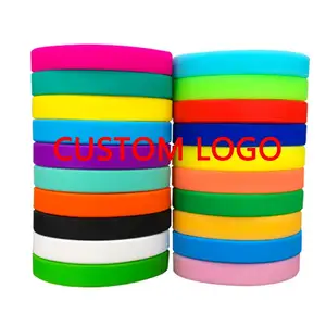 Custom Promotional Items Silkscreen Printed Silicone Wristbands Bracelet Rubber Bracelet Wrist Band for Men Women Kids