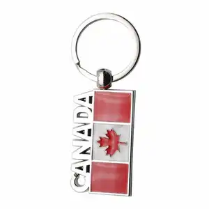 Newly Customized Canadian Tourist Souvenir Zinc Alloy Metal Promotional Enamel Keychain