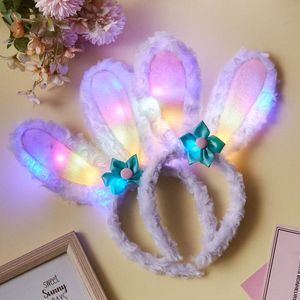 Bandas para el pelo de rocío de Estrella Brillante, diadema con Orejas de conejo iluminada, lazo para niñas con luces, tocados - Product Image 1