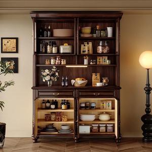 North American Black Walnut Wood <b>Sideboard</b> Solid Wood Retro Style Large Living Room Cabinet Storage Wall Mounted Home Furniture - Product Image 4