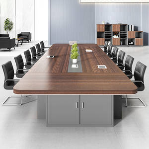 Table de conférence Saint-Lee rectangulaire 240 cm, peinture cuite, stable, usage commercial - Product Image 3