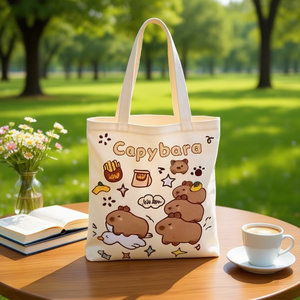 Borsa con filtro a tasca 32x36 cm in tela con stampa Capibara per uso quotidiano - Product Image 2