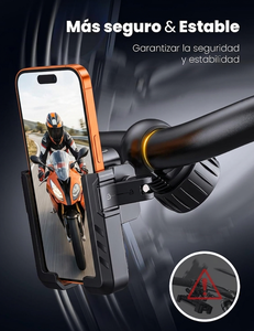 Support de téléphone pour vélo et moto, rotatif à 360°, déverrouillage en 1 seconde, étanche, en ABS, compatible avec iPhone 16 Pro Max - Product Image 2