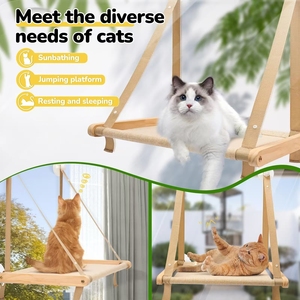 Grand lit de hamac de fenêtre de <span class=keywords><strong>chat</strong></span> d'intérieur Ventouses à vis robustes pour <span class=keywords><strong>gros</strong></span> chats et chatons Habitat de <span class=keywords><strong>chat</strong></span> et siège de fenêtre avec un design élégant - Product Image 5