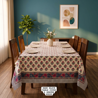 Nappe Prabhava en coton imprimé floral rose, personnalisable, durable, 50D/24F, style classique, lavable en machine, pour usage domestique