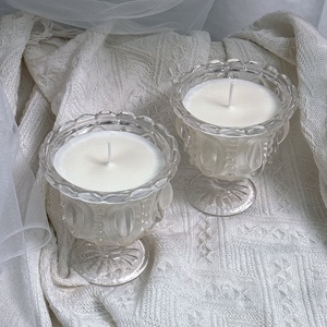 Romantic Glass Design strong <b>vanilla</b> custom scents soy wax <b>candles</b> Wood Wick Luxurious scented <b>candle</b> Home Decoration - Product Image 1