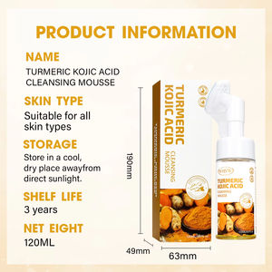 Mousse nettoyante pour le <span class=keywords><strong>visage</strong></span> en marque propre, nettoyage en profondeur, aide à équilibrer l'huile et l'eau de la peau, éclaircit les taches, curcuma, acide kojique - Product Image 6