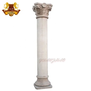 Hot Selling White Marble Column Stone Carving europäischen römischen Stil für dekorative Säule im Freien
