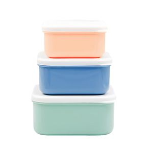 Three Piece Food Storage Container <b>Set</b> <b>Large</b> Medium Small <b>Square</b> Plastic PP Lunch Box Fruit Preservation Box Rectangle Shape - Product Image 3