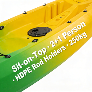<span class=keywords><strong>Kayak</strong></span> de Pesca en Tándem para 2+1 Personas, Tipo Sit-on-Top, Doble Remo, Canoa de HDPE, <span class=keywords><strong>Kayak</strong></span> Familiar para Pesca en Lagos, Ríos y Mares - Product Image 2