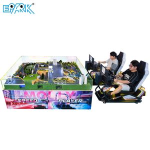 Machine de jeu d'arcade EPARK Mr Racing avec table de sable, <span class=keywords><strong>construction</strong></span> métallique, support espagnol - Simulateur de course automobile pour 2 joueurs - Product Image 1