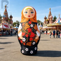 Poupée gigante gonflable LED lumineuse Matryoshka russe de 2m, 3m, 4m pour festival/événement culturel en extérieur