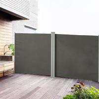 Patio en acier Double face rétractable côté coulissant auvent pliant écran clôture confidentialité diviseur mur avec poteau de Support en acier