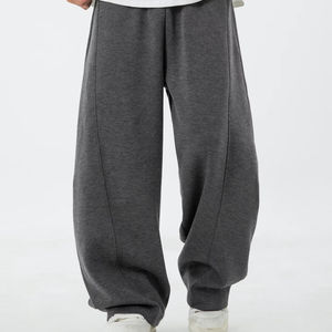 Sculpted Curve Seam Joggers <b>Wide</b> <b>Leg</b> <b>Pants</b> Dynamic Paneling Design American Streetwear Cloud Like Comfort Casual Windproof - Product Image 1