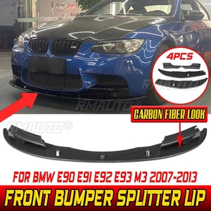 ลิ้นกันชนหน้าสีดำเงา/ลายคาร์บอนไฟเบอร์ สำหรับ BMW E90 E91 E92 E93 M3 ปี 2007-2013 - Product Image 1