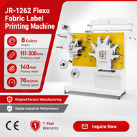 Machine d'impression flexographique JR-1262 à 8 couleurs pour rubans textiles et étiquettes de vêtements – Fournisseur d'usine – Impression stable des étiquettes de vêtements