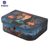Valise en carton décorative lanterne citrouille d'Halloween avec couture
