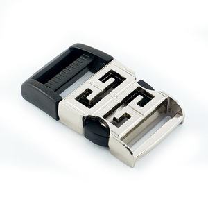 Side Release Buckle Zinc Alloy 25mm Silver For Bags Adjustable <b>Webbing</b> Hardware - Product Image 3