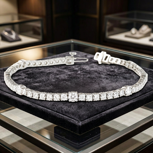 3.7 Carat Lab Grown Diamond Tennis <b>Bracelet</b> Women's F Color/VS Clarity Classic Elegant Station Style Diamond <b>Bracelets</b> <b>Bangles</b> - Product Image 6