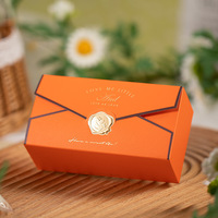 Caja de Regalo Rígida Naranja, Forma Rectangular, Logotipo Estampado en Caliente, Papel de Arte de Alta Gama, Embalaje Artesanal