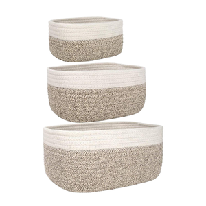 Modernas Cestas de Almacenamiento de Cuerda de Algodón Tejida, Duraderas, de 5 Piezas, Organizador de Cuarto de Bebé, Cestas de Tela para Juguetes de Bebé - Product Image 1