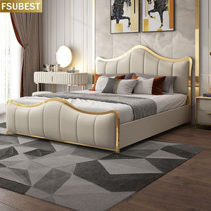 Cadre de lit de luxe pour hôtel, sommier en bois pour chambre à coucher, meubles de chambre à coucher, lit king-size, sommier, meubles - Product Image 2