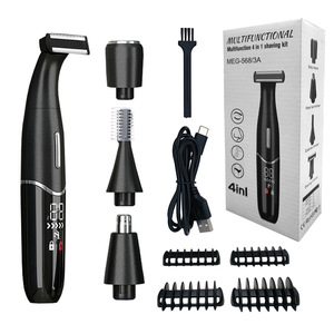 Cortadora de pelo eléctrica recargable 4 en 1 para hombres, recortadora de pelo sin dolor, <span class=keywords><strong>patillas</strong></span>, cejas, Barba, cortadora de pelo, afeitadora - Product Image 1