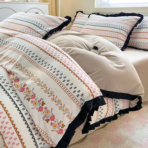 Комплект постельного белья во французском стиле, черный кружевной комплект пододеяльника, дроп-доставка, постельное белье с цветами, Лидер продаж, четыре сезона, корейские постельные принадлежности - Product Image 6