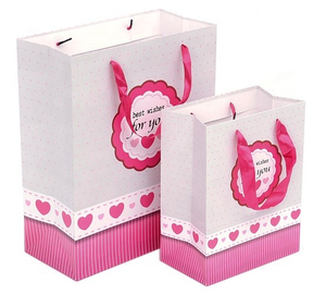 Sac en carton enduit à motif de dessin animé mignon en gros, taille personnalisée, pochette d'emballage cadeau à main, sac en papier enduit avec logo - Product Image 3