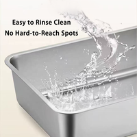 Bak Tempat Kotoran Kucing Anti Bau dan Anti Lengket, Besar, Berdinding Tinggi, dari Logam Stainless Steel