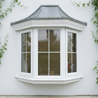 Fenêtres en baie en alliage d'aluminium à rupture de pont thermique 2024, design grille anti-effraction, isolation thermique pour maison moderne, double vitrage trempé