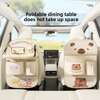 Organisateur multifonctionnel en cuir pour dossier de siège de voiture avec table pliable, sac de rangement suspendu pour siège arrière, idéal pour les voyages d'affaires
