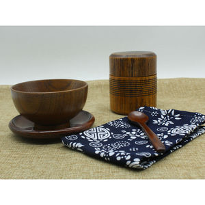 Platos redondos de madera maciza hechos a mano estilo japonés, plato pequeño para café, té, fiestas. - Product Image 3