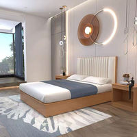 Modernes Design Hotelzimmer-Set für Holiday Inn Standardzimmer, Komplett Möbliertes Doppelbett-Apartment mit TV-Schrank aus Holz