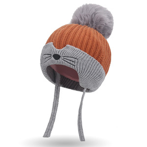 2412 năm màu nóng bán mùa đông dễ thương phim hoạt hình trẻ em giữ ấm Beanies tùy chỉnh - Product Image 1