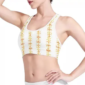 Print on Demand Hawaiian Style Women Sport Vest Custom Puakenikeni Printing Lady's Bra Wholesale Sublimation White Sexy Bra