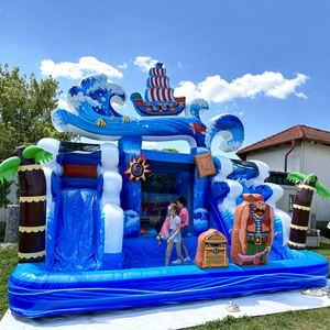 Pirate waves bouncy <b>castle</b> for kids toboggan aquatique gonflable inflatable <b>bounce</b> house inflatable with slide and pool - Product Image 1