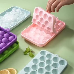 En stock : Bac à glaçons en silicone à 25 compartiments avec couvercle, facile à démouler, écologique, portable, pour petites boules de glace aux fruits - Product Image 2