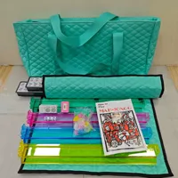 Ensemble de tuiles de mahjong de luxe, 166 pièces, ensemble de tuiles de mahjong américain ivoire pour débutants avec sac de transport, 4 supports de tuiles de mahjong, pousseurs et jetons de comptage