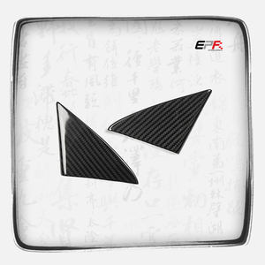 Par de molduras triangulares interiores de puerta autoadhesivas de fibra de carbono seca de alta calidad para Toyota GR YARIS GXPA16 Facelift Refit - Product Image 1