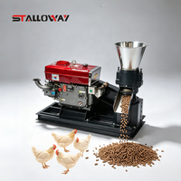 Meilleur prix STALLOWAY-210 12HP Moulin à granulés mobile à 2 rouleaux avec moteur diesel pour la production d'aliments pour volailles et bétail