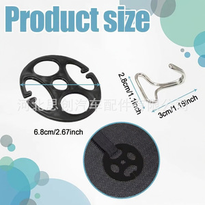 Clips para Asientos de Auto Sicheng, Discos Redondos de Plástico con Ganchos Metálicos para Fundas de Asientos, Uso Delantero y Trasero - Product Image 4