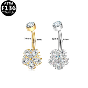 <span class=keywords><strong>Piercing</strong></span> para Ombligo Getta de <span class=keywords><strong>Titanio</strong></span> G23 14G ASTM-F136 Bañado en Oro Joyería Corporal de Moda - Product Image 5