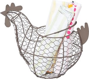 Cuisine Salon Décoration Maison Ferme Rustique <span class=keywords><strong>Vintage</strong></span> Poulet Panier Métallique Avec Poignée Pour Oeufs Stockage De <span class=keywords><strong>Fruits</strong></span> - Product Image 5