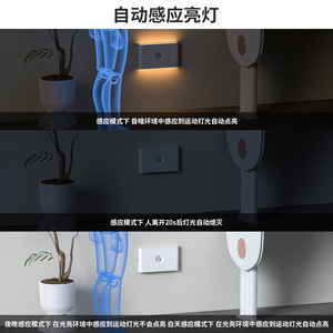 Lampe murale à capteur rechargeable T109, lumière de nuit LED, montage magnétique, chambre à coucher, couloir, lumière de couloir avec charge USB-C - Product Image 2