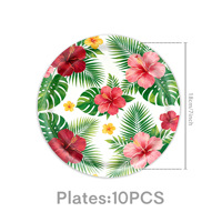Décoration d'été sur le thème de Hawaï, vaisselle jetable, assiettes en papier de 7/9 pouces, serviettes, nappe, bannière, anniversaire, banquet, voyage