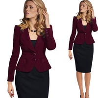 Mode Unique conception Slim Fit bleu Royal rose vif dame Sexy hauts Blazer costume Logo personnalisé smoking à manches longues femmes veste manteau