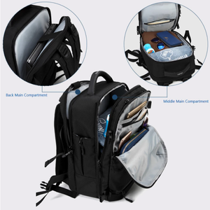 <strong>For</strong> Unisex Oxford Waterproof Laptop <strong>Backpack</strong> with USB Charging Port Zipper Closure 20-39L Capacity <strong>for</strong> Outdoor Business <strong>Travel</strong> - Product Image 5
