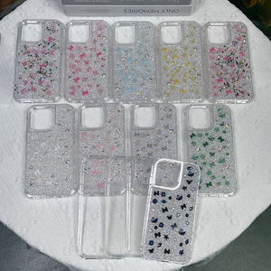 Para Redmi <span class=keywords><strong>Note</strong></span> 13 Pro Glitter Butterfly Diamond Funda de teléfono de lujo para iPhone 15 Pro Max Fundas de teléfono móvil de diamantes de imitación hechas a mano - Product Image 1